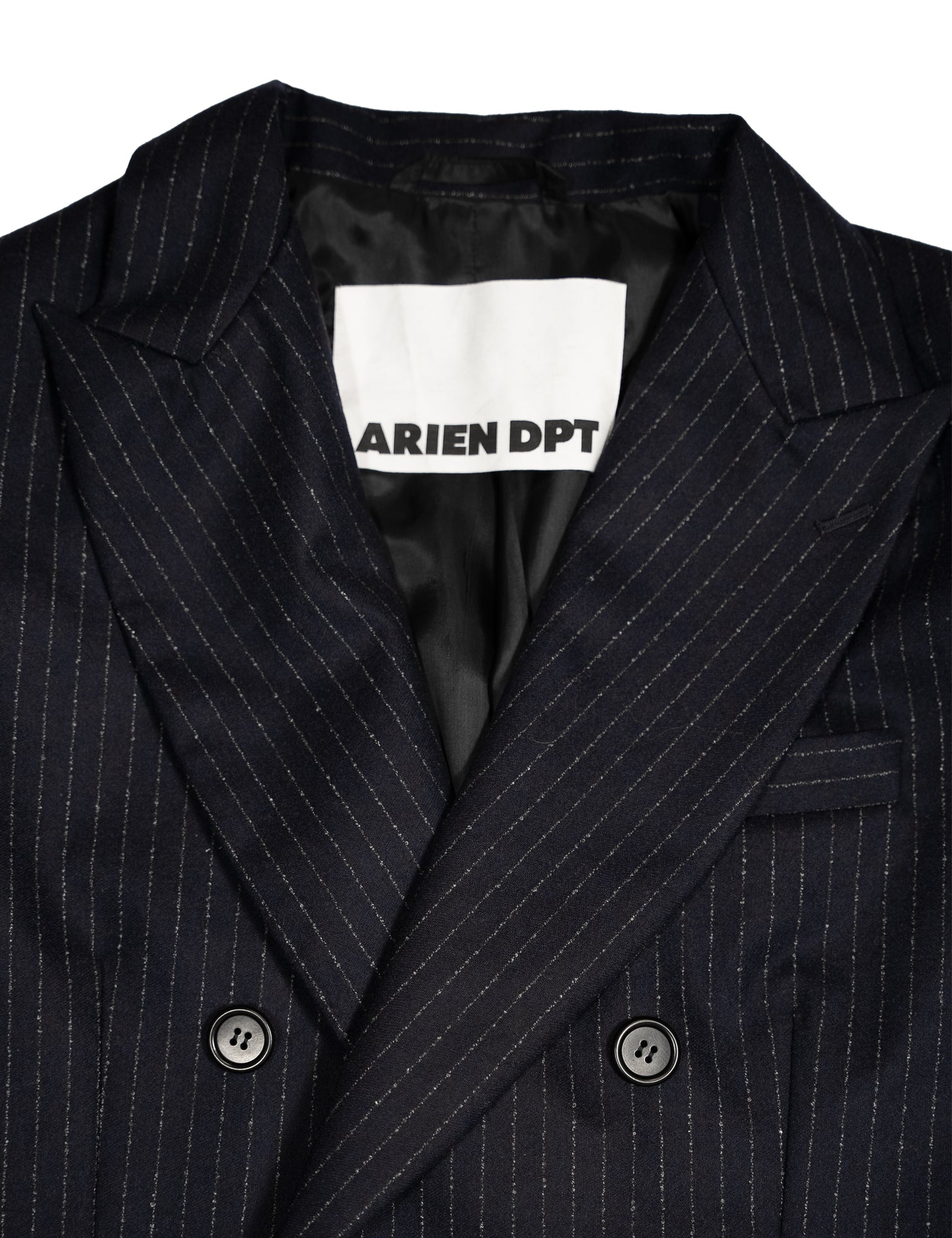 Wool Suit Jacket - Navy Pinstripe