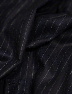 Wool Suit Jacket - Navy Pinstripe