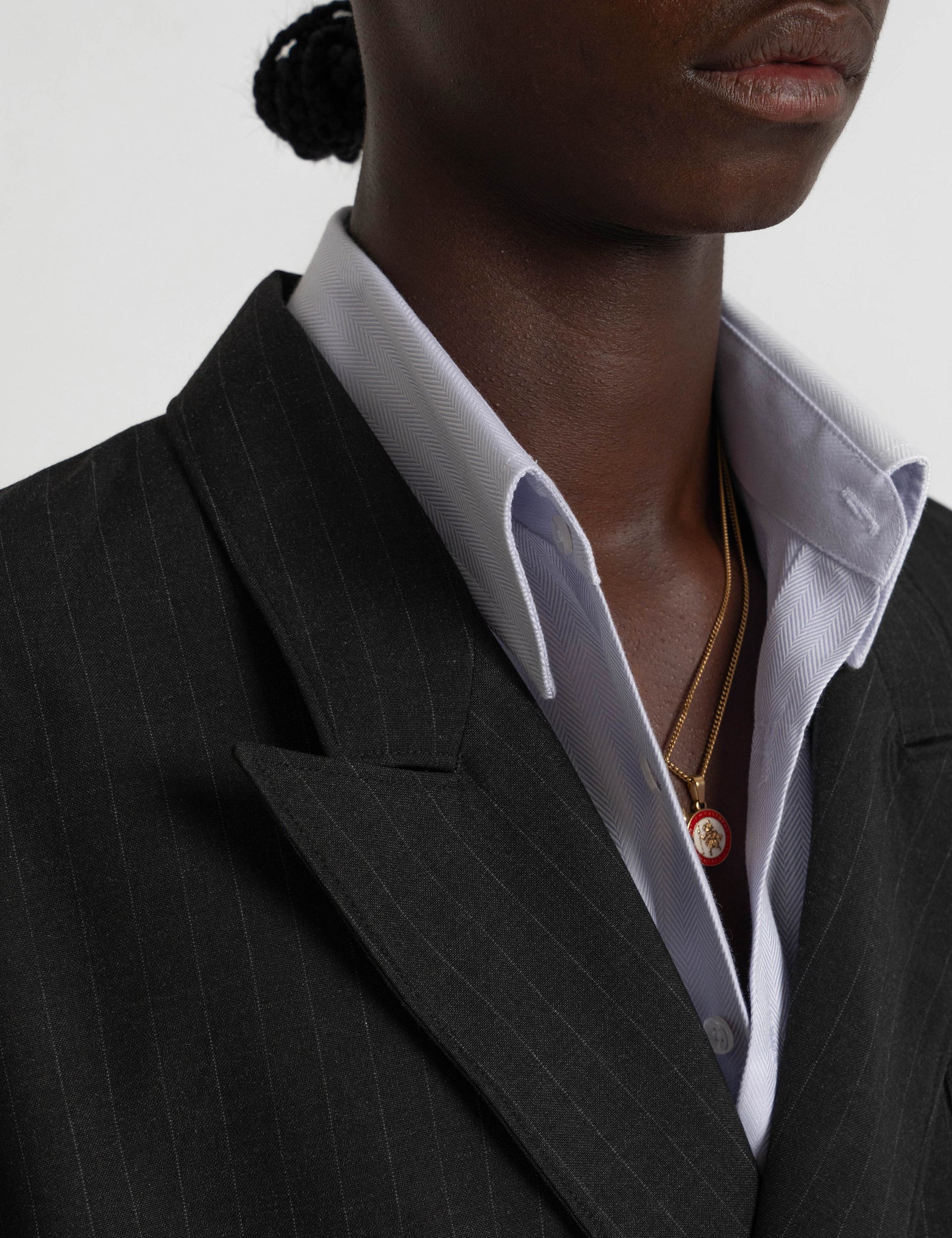 Wool DB Jacket - Black Pinstripe