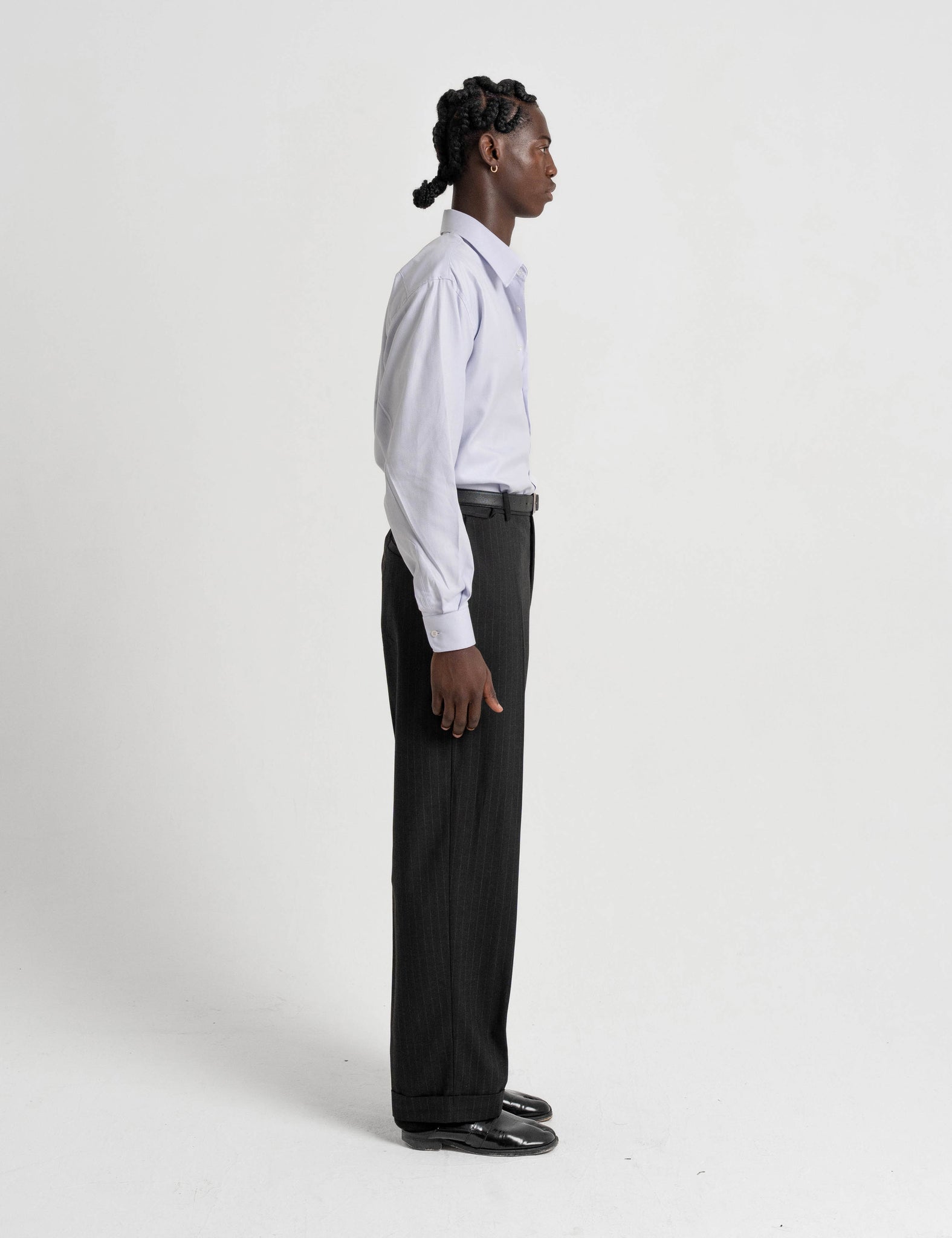 Classic Wool Trousers - Black Pinstripe