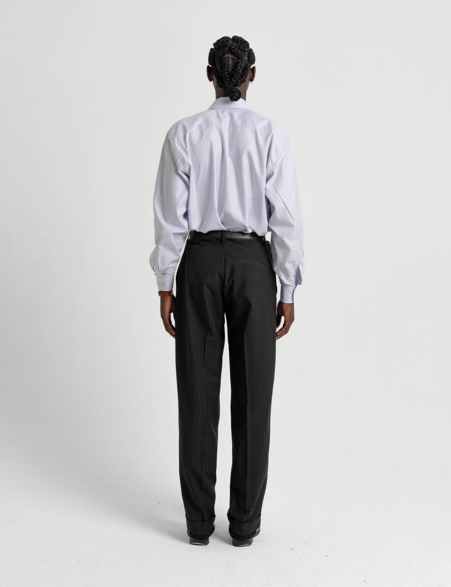 Classic Wool Trousers - Black Pinstripe