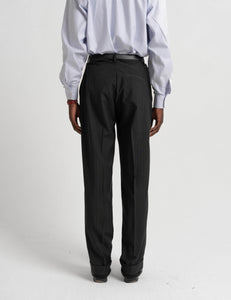 Classic Wool Trousers - Black Pinstripe