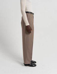 Pleated Wool Trousers - Gilded Beige