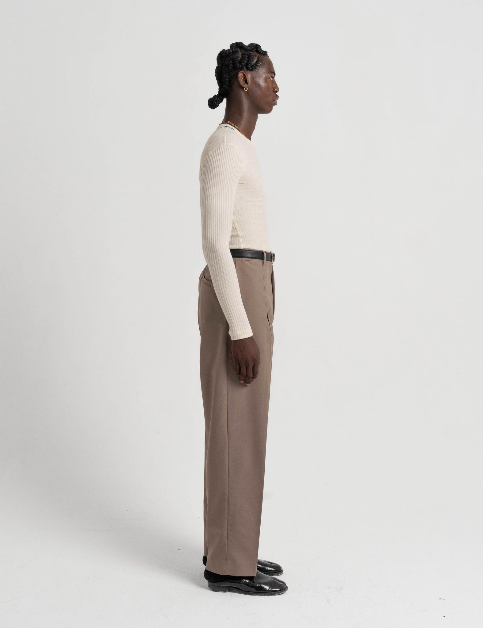Pleated Wool Trousers - Gilded Beige