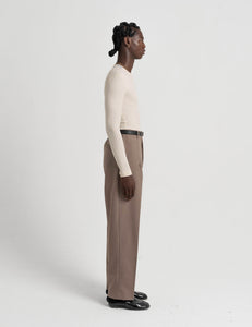 Pleated Wool Trousers - Gilded Beige