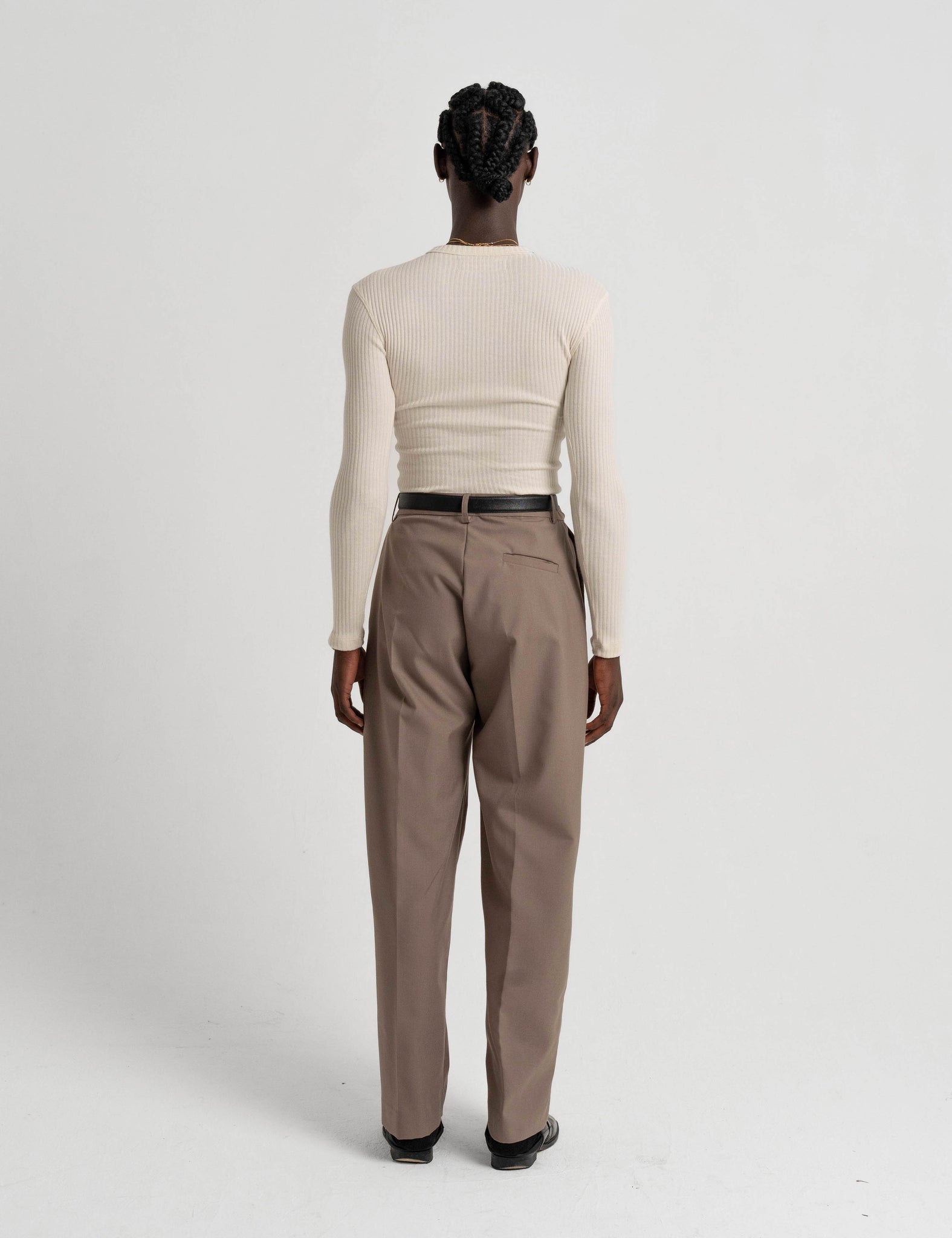 Pleated Wool Trousers - Gilded Beige