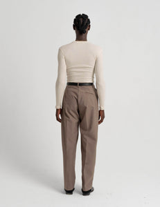 Pleated Wool Trousers - Gilded Beige