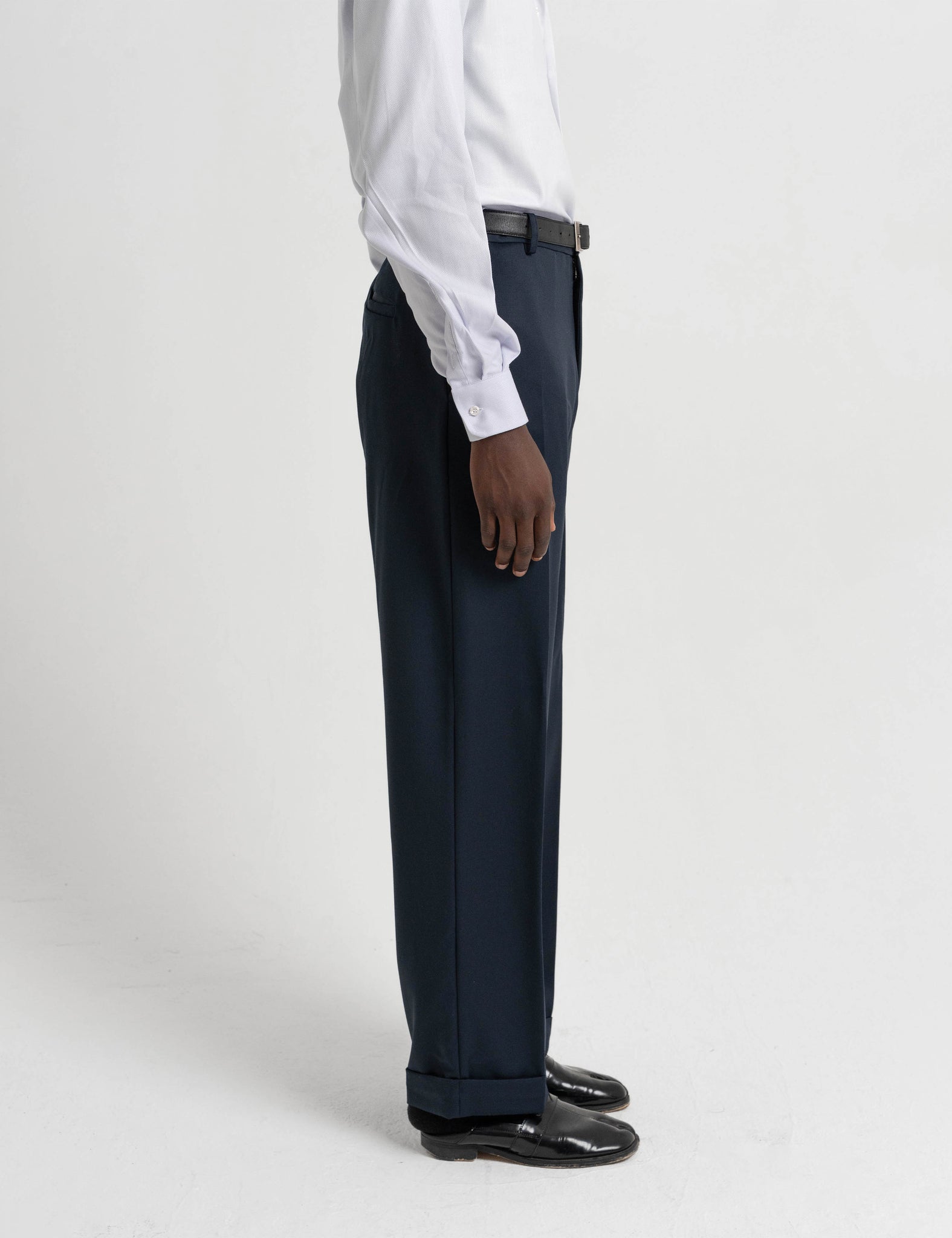 Classic Wool Trousers - Navy