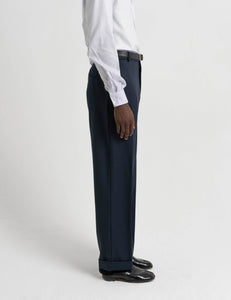 Classic Wool Trousers - Navy
