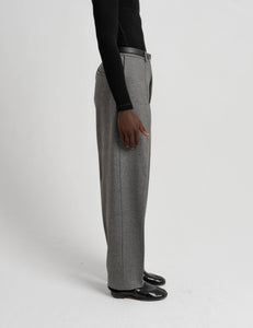 Pleated Wool Trousers - Grey
