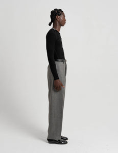 Pleated Wool Trousers - Grey