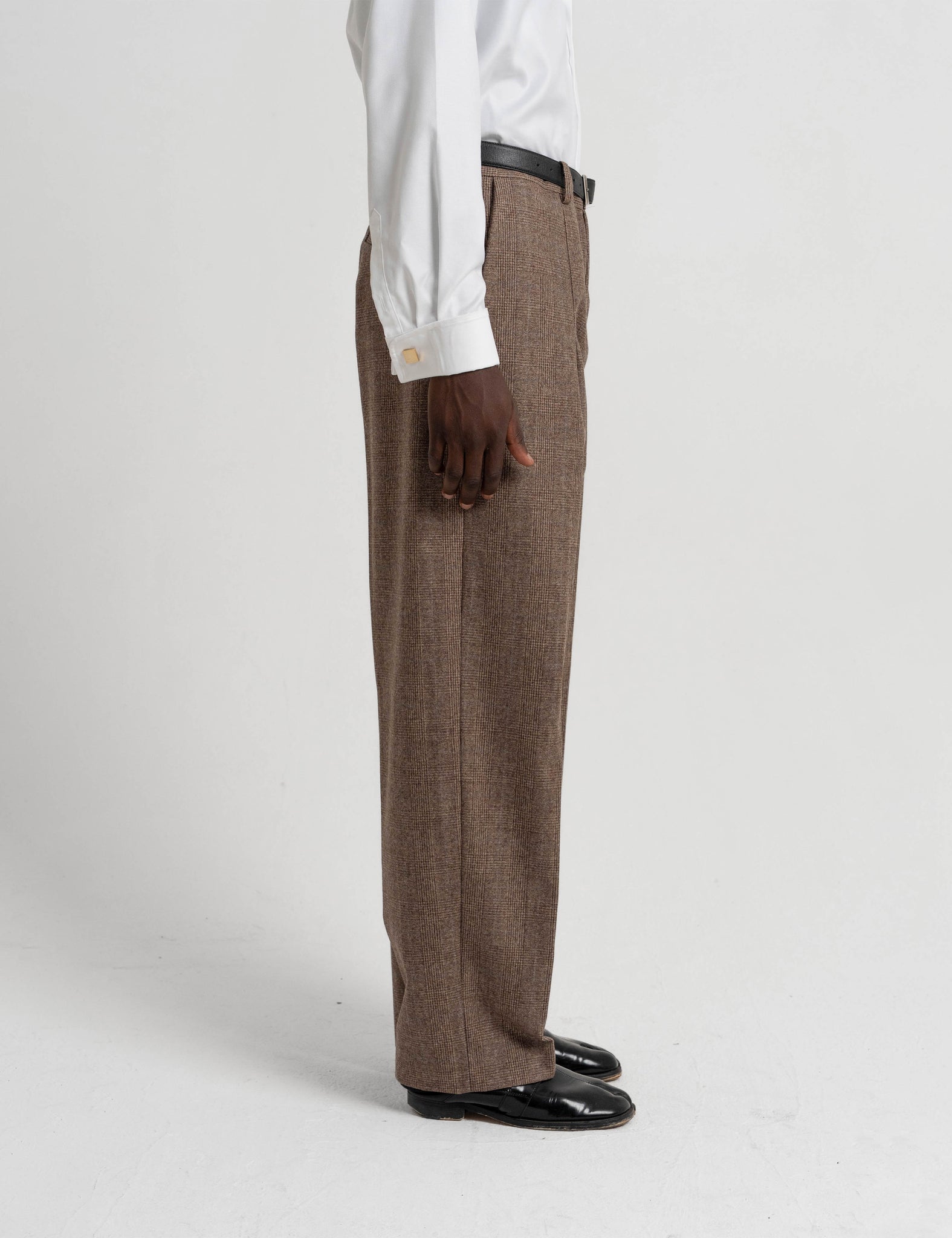 Pleated Wool Trousers - Mocha