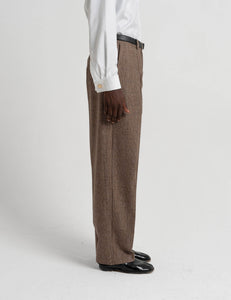 Pleated Wool Trousers - Mocha