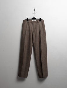 Pleated Wool Trousers - Mocha