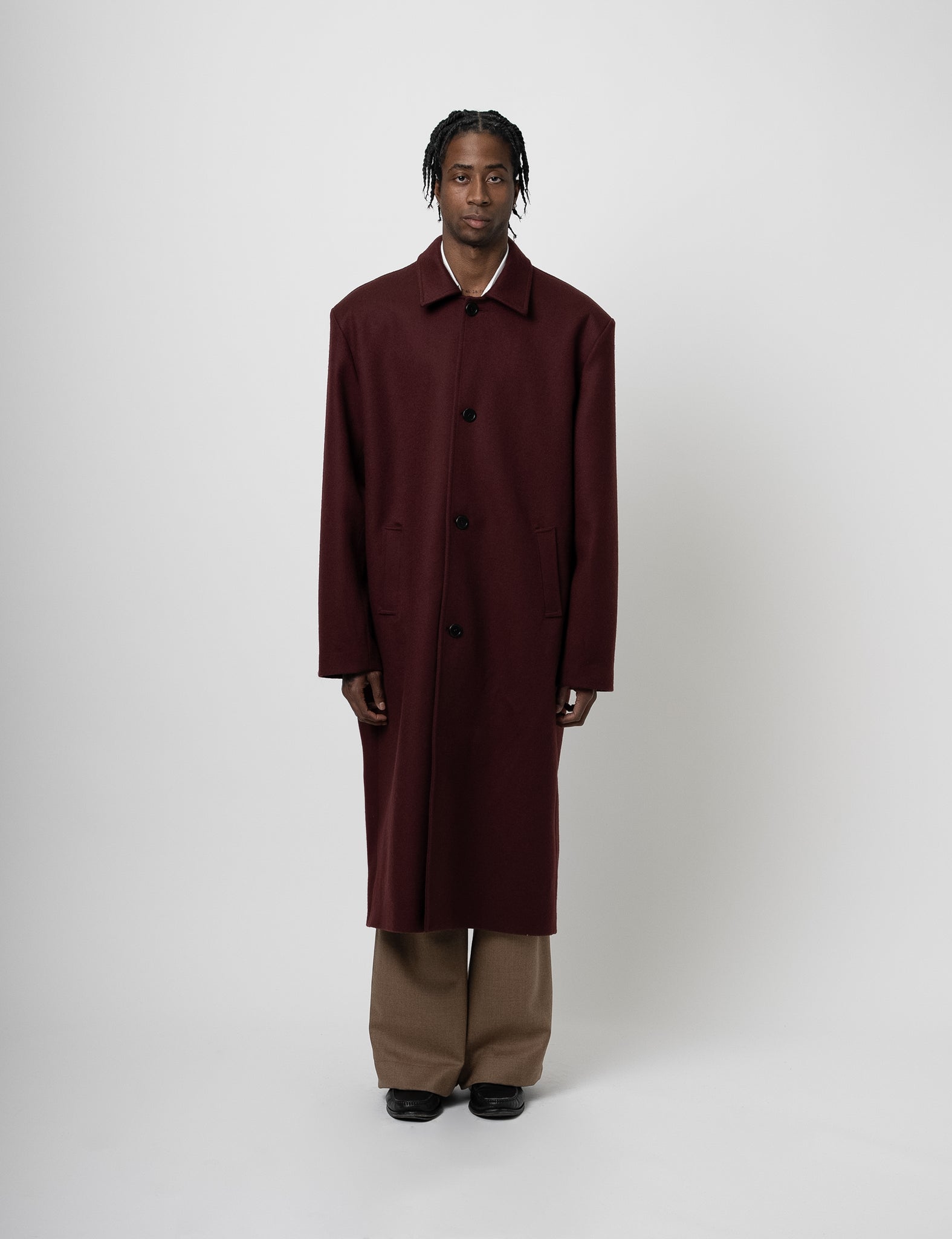 Wool/Cashmere Coat - Cherry Red