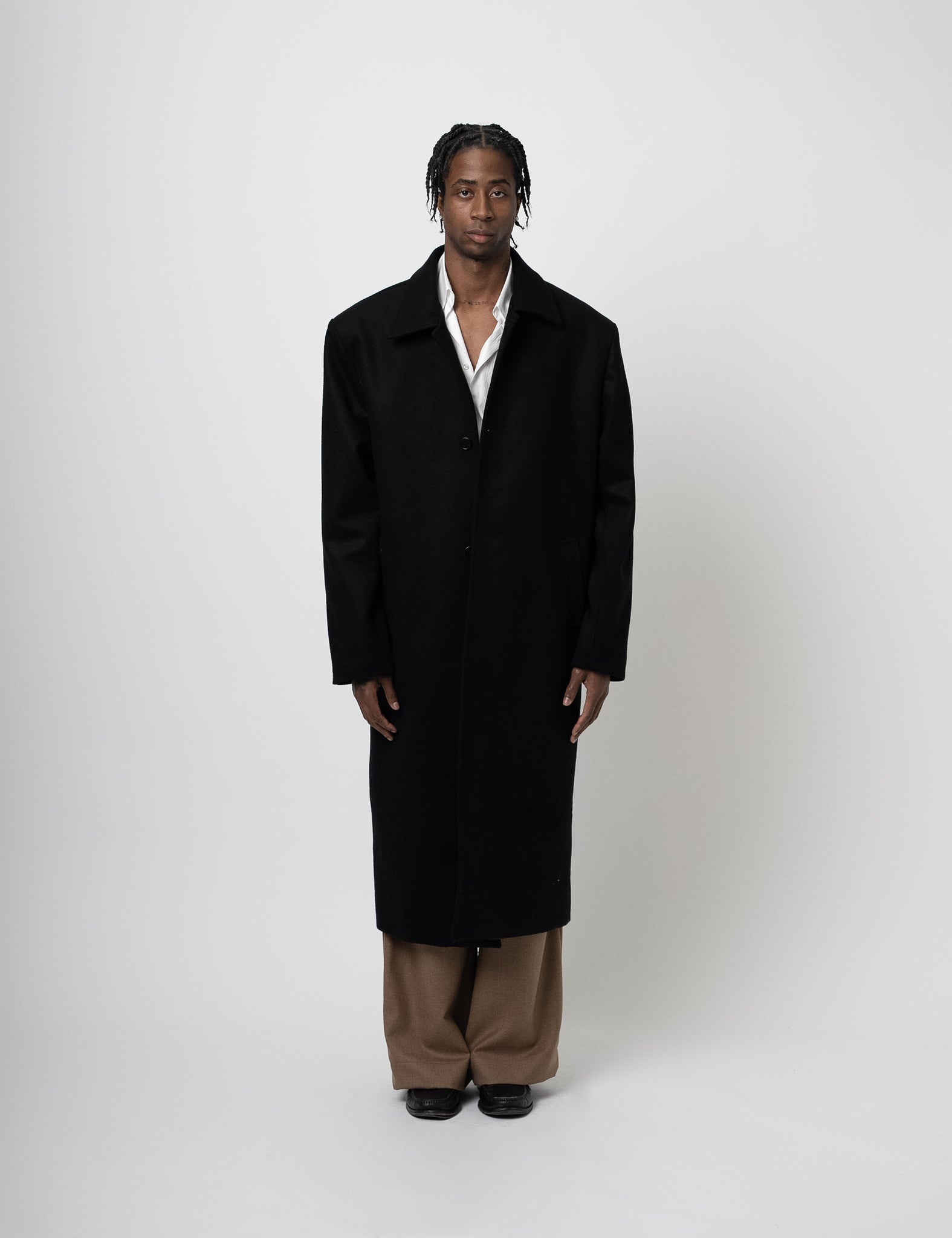 Wool/Cashmere Coat - Black