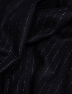 Wool Trousers - Navy Pinstripe